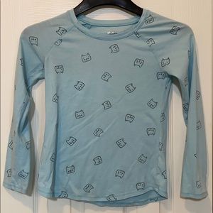 Justice Cat Print Long Sleeve Tee Girls Size 10